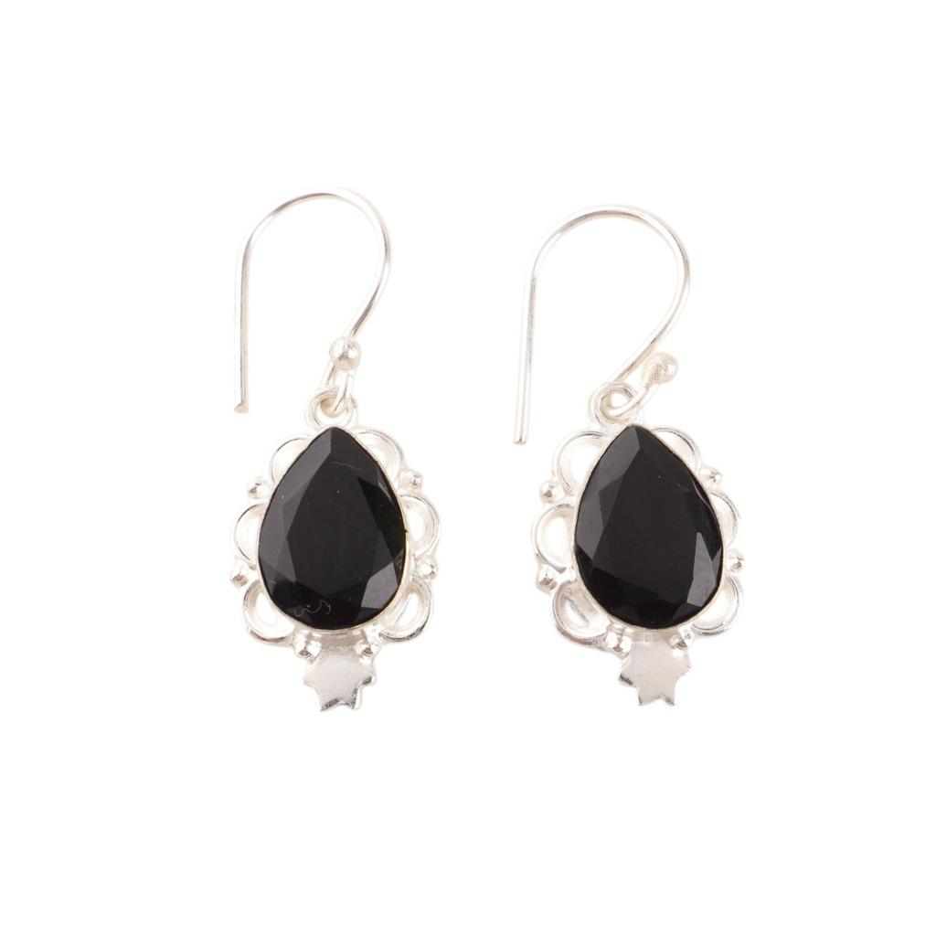 Black Onyx Gemstone 925 Stamped Silver Handmade Jewelry Multi Earrings For Women EE-163-17