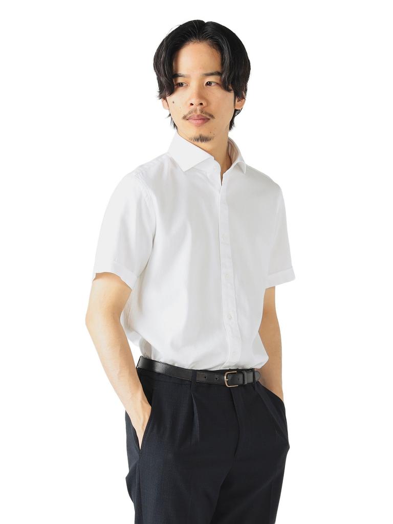 Shirt Herringbone Cutaway Collar Shirt WHITE XL [BEAMS HEART] S/S (S-XL) Men's