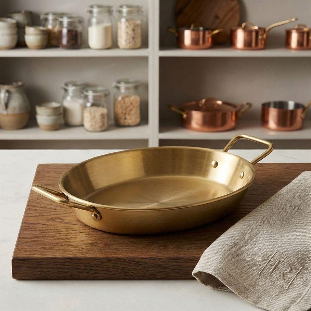 Nepřilnavá paellová pánev Nerezová plochá pánev Nádobí Pánev na smažení Venkovní kempování