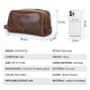 CONTACT'S Genuine Leather Vintage Cosmetic Bag for Men Make Up Bag Travel Bag Male Toilery Bag Wash Bag
