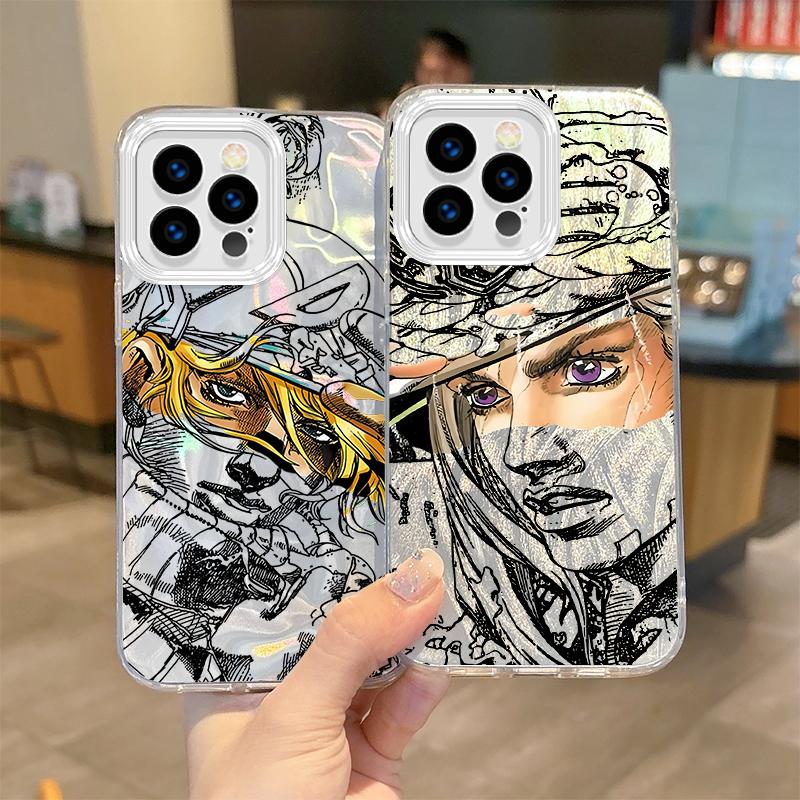 Gyro Zeppeli JoJo Steel Ball Run Gradient For iPhone 16 Pro Max Case 15 14 13 12 11 8 7 Pro Max Plus XS XR Hard Shockproof Cover