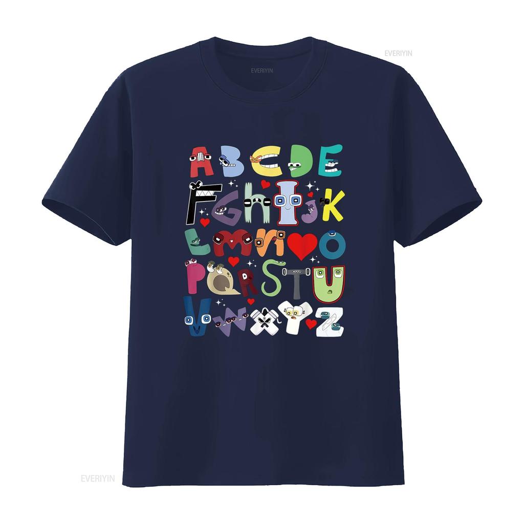 Alphabet Lore A Z I Love You Letter for Kids Boys and Girls T Shirt Vintage Washed Graphic Fashion Breathable Stretched Unisex