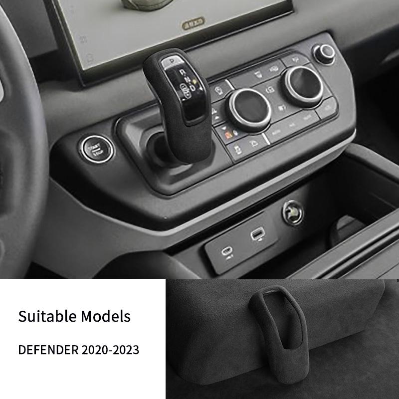 

For LAND ROVER DEFENDER 2020 2021 2022 2023 Interiors Suede Leather Overlay Cover on Armrest, Central Gear Knob