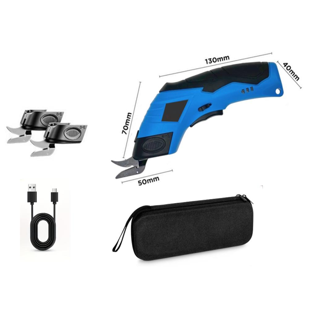 

Электрические ножницы для резки ткани, литиевая зарядка, ПВХ, кожа, швейные ножницы, вольфрамовое стальное лезвие, инструмент с двойным лезвием