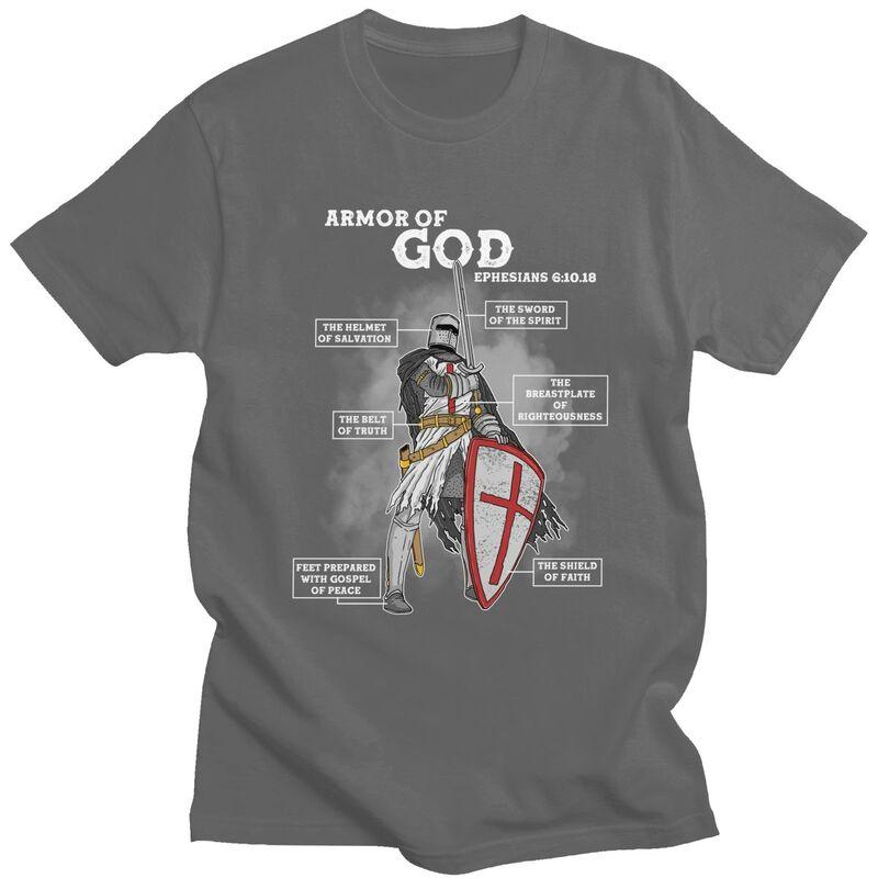 Custom Fashion Armor Of God Ephesian T Shirt Men ShortSleeve Tshirts Streetwear Tee Tops Pure Cotton Slim Fit Tshirts Merch