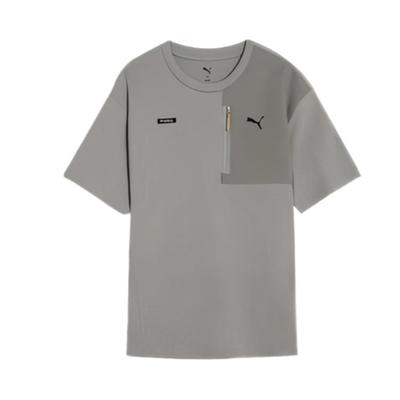 Desert Road Fashion Color Block Trendy Versatile Skin-Friendly Short Sleeve T-Shirt Men Tops Light-Gray 681262-62