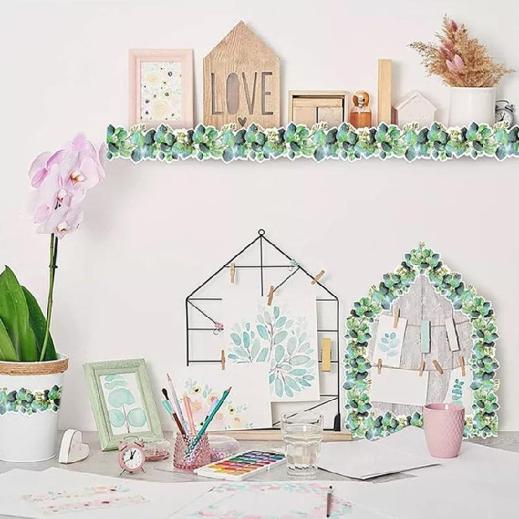 49ft Border Trim for Bulletin Board, Notice Board, Classroom Chalkboard Decoration, Plant Leaf Bulletin Board Border