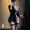 Sexy Cross Secretary Uniform Hottie Outdoor Hollow Free One-piece Flirting Lingerie Bundled Women