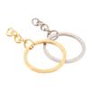 20 Pcs/Lot 28Mm Length Key Gold Silver Chains Key Ring Round Keychain