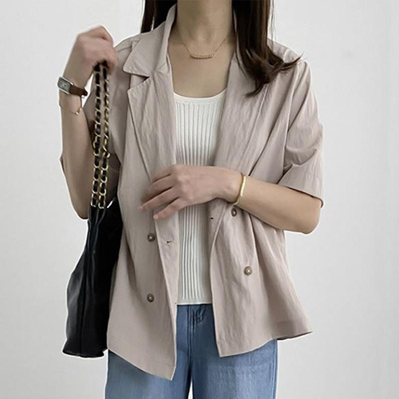 

ZANZEA Женский повседневный кардиган-блузка с лацканами с насечками, свободный, летний, с полурукавами S хаки