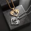 Couple Stainless Steel Double Horse Head Pendant Celtic Knot Heart Animal Necklace for Men Women Good Luck Irish Jewelry Gifts