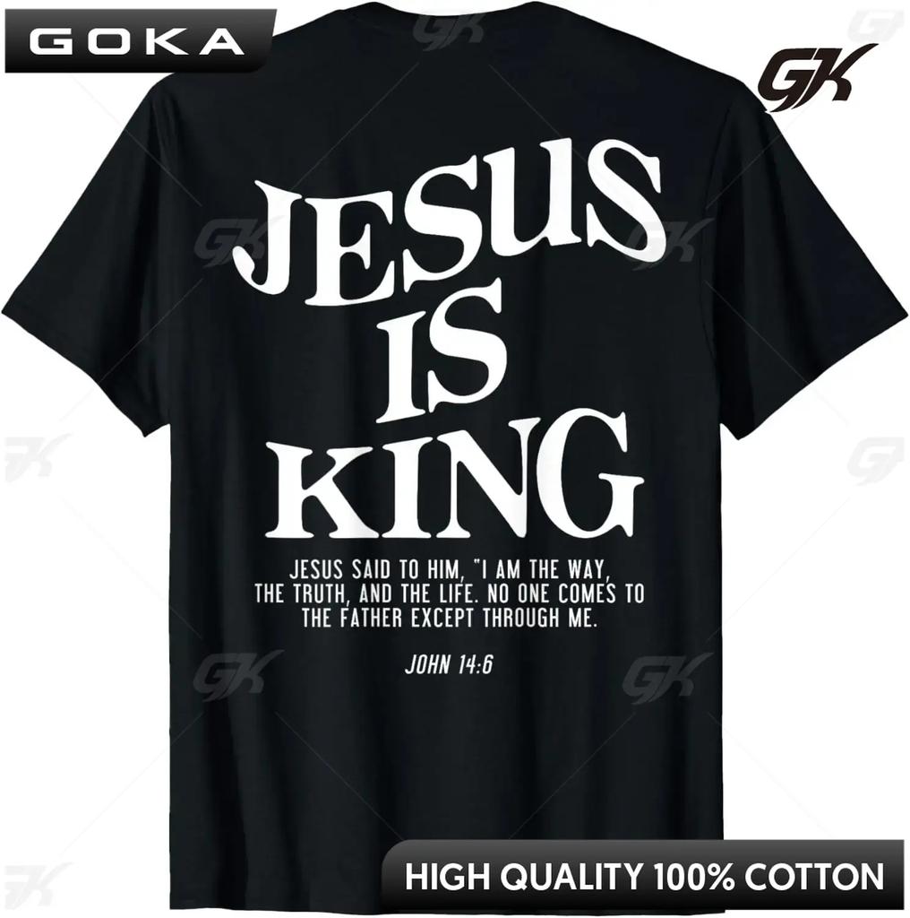 Christian Jesus Is King Design Crown TShirt Street Casual Couple Clothes  T Shirts for Unisex Clothes  Camisetas
