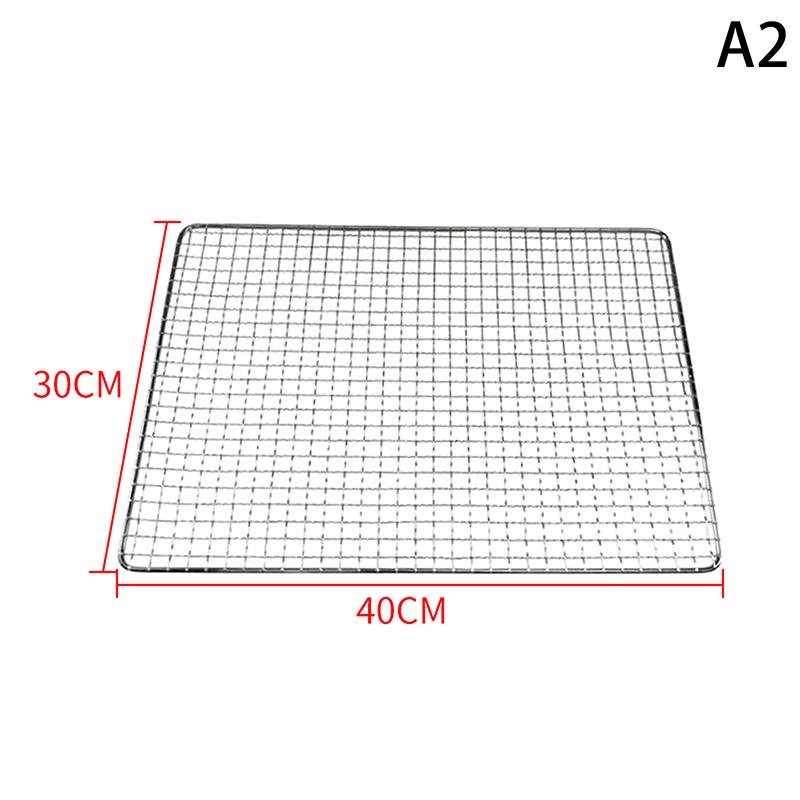 304 Stainless Steel Rectangle Square Bbq Net Mesh Grill Nonstick Baking Mat Outdoor Camping Barbecue Grilling Part Grates