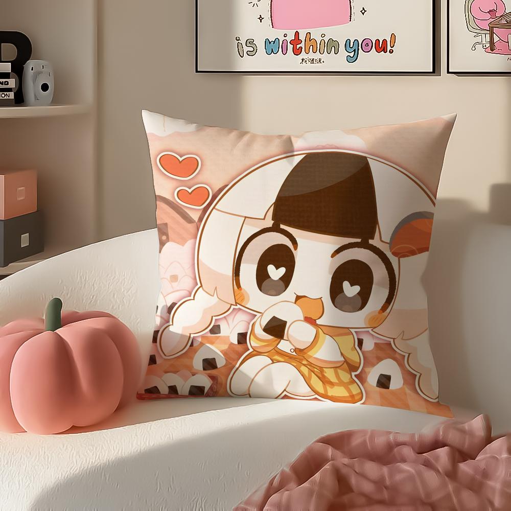 Cute Quirky Vocaloid Japanese PPepoyo Cushion Cover Pillowcase Short Plush Invisible Zipper Room Sofa Cushion Cover