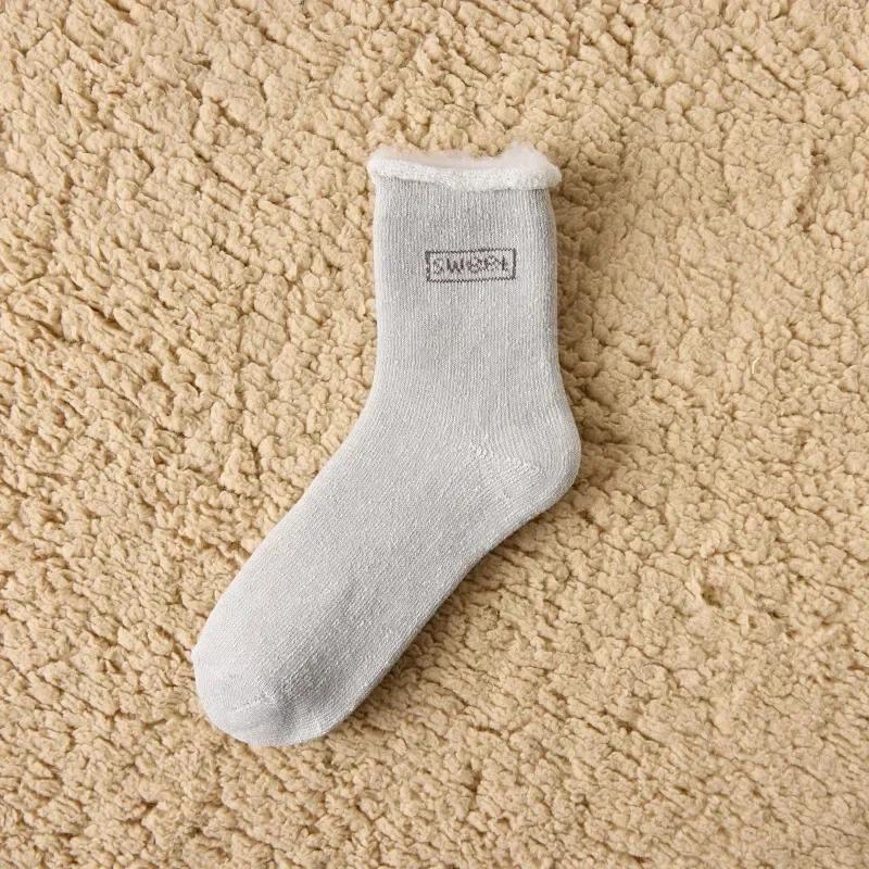 Winter Warm Wool Sock for Women Solid Color Thicker Cashmere Socks Merino Socks Against Cold Snow Russia Male Womens Socks