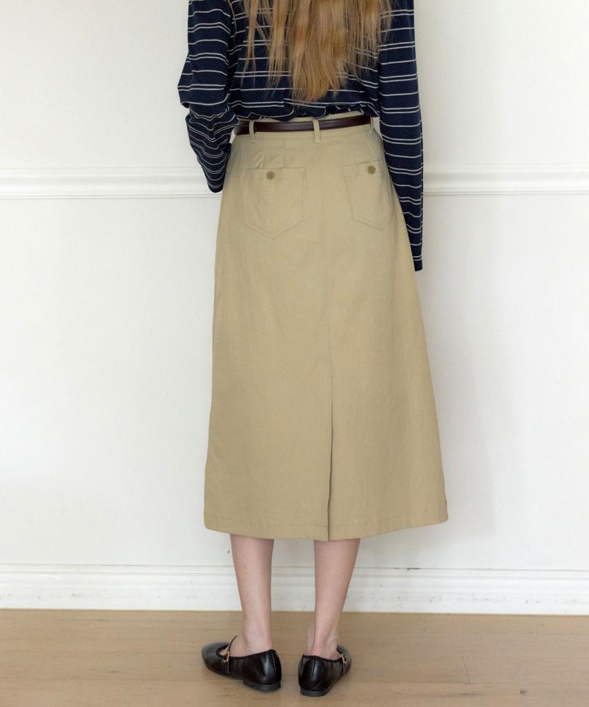 Our Hope Soft Stretch A-Line Skirt - Beige