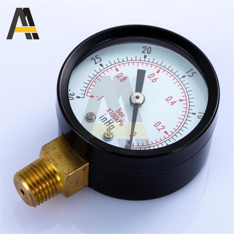 Vacuum Manometer Mini Dial NPT 30HG/0PS Portable Dual Scale Dial Gauge 1/4"  Vacuum Pressure Meter 2" Dial Digital Display Gauge