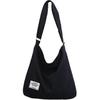 Bolsa de Ombro Lona Tamanho Grande Retrô Feminina Hobo Crossbody Bolsa de Mão Casual Tote