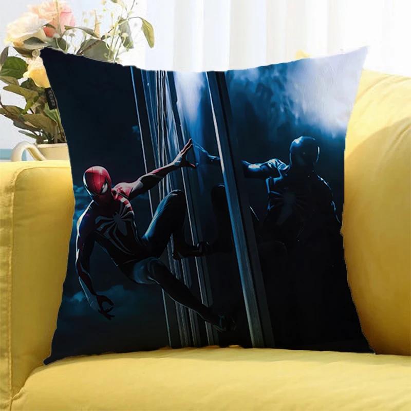 Federa Cuscino con Stampa di Figure Anime Marvel's Spider Man Cartone Animato Decorativa per Divano Casa Stampa Double-sided Federa Cuscino Carina