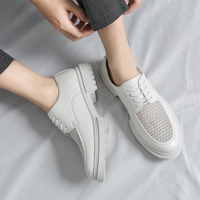 Fashion High End Fashionable Men's Business Shoes Straps Versatile Oxford Shoes Breathable British Style Men's Leather Casual Shoes