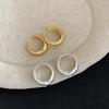 Elegant Minimalist French Metallic Round Earrings: High-End Versatile Fashion for Women