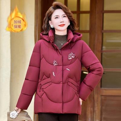 Women's Down Cotton Clothes Medium and Long Winter Clothes Loose Hooded 0 Old Winter Coat