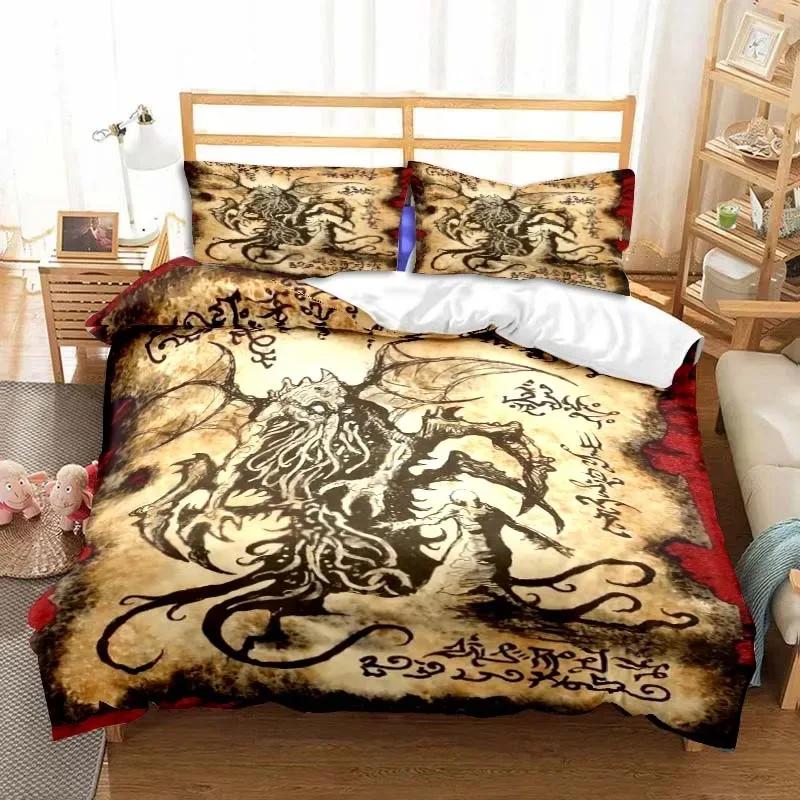 Demon Satanic Skull Duvet Cover Set Satan Bedding Sets Comforter Set Single Double King Quilt Cover Comforter Cover Set