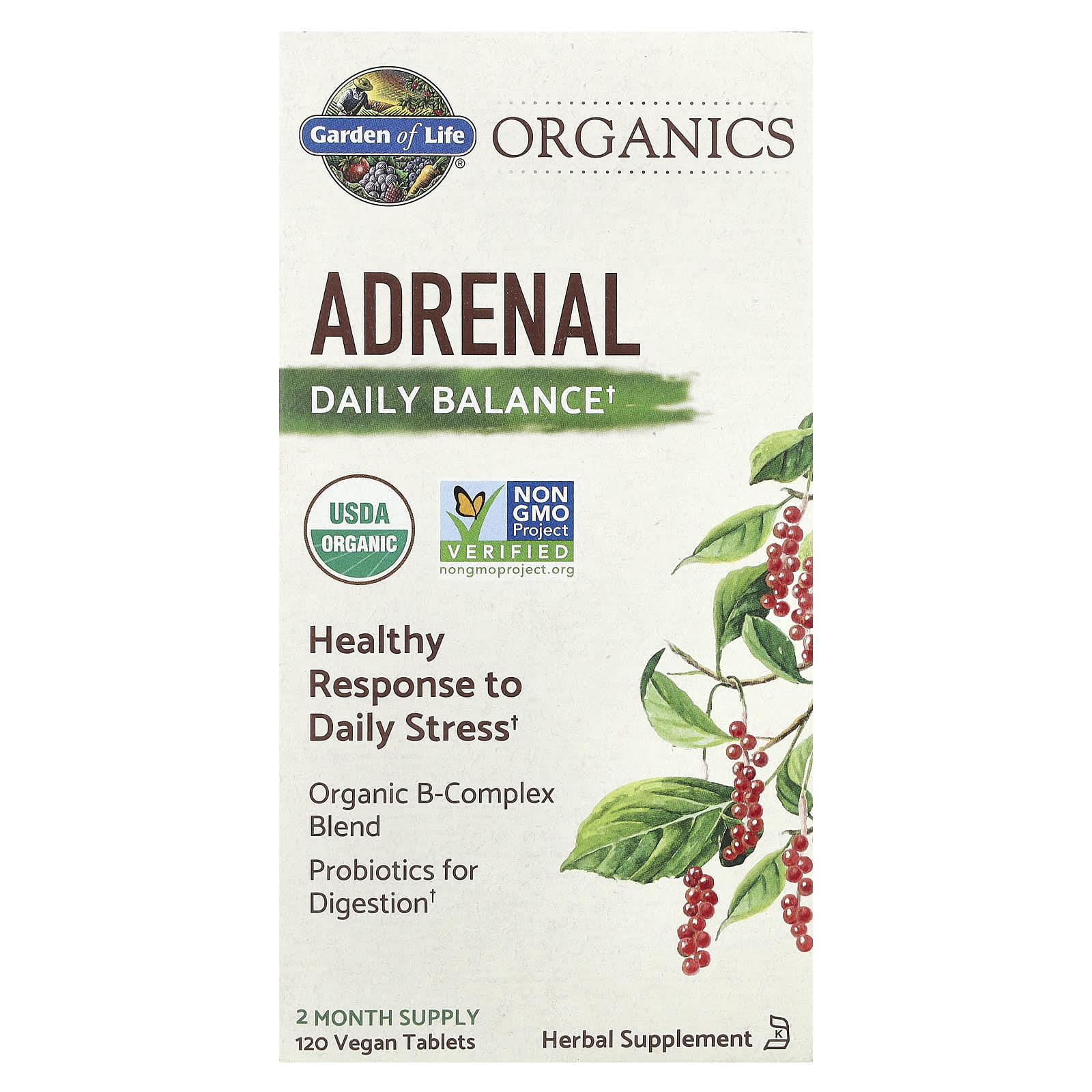 

MyKind Organic, Adrenal, Daily Balance, 120 Vegan Tablets