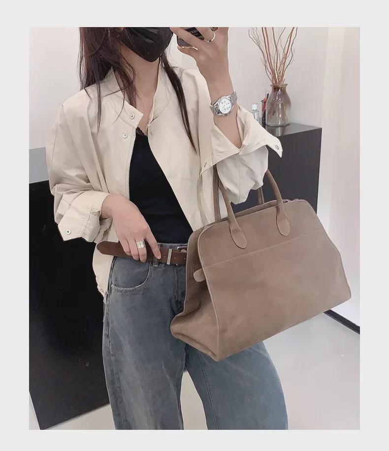 The Row – Margaux 15 – Tragetasche aus Wildleder im Retro-Look