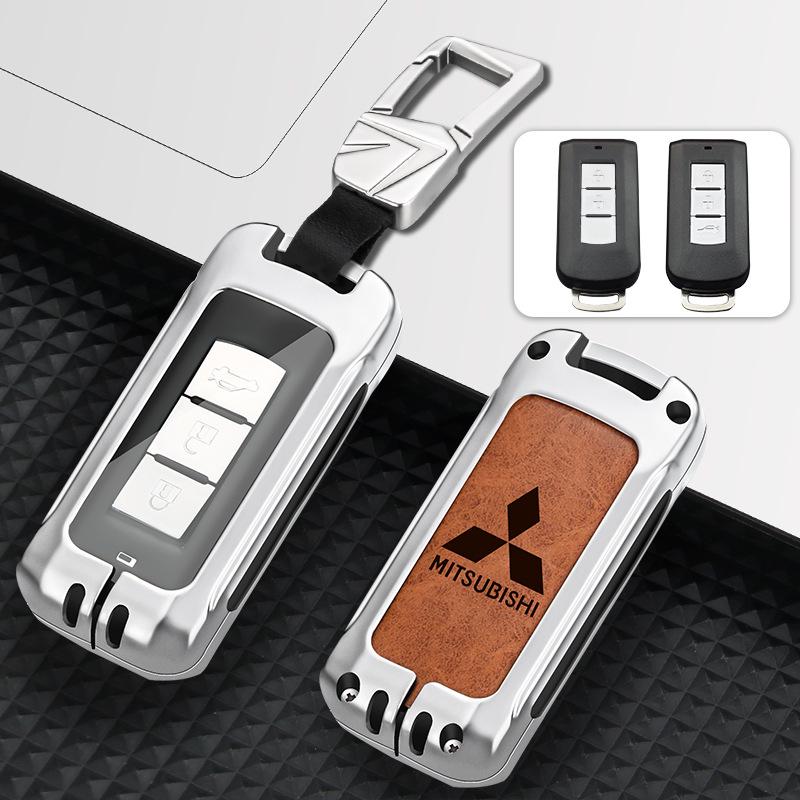 Genuine Leather Key Case for Mitsubishi Outlander, ASX, Eclipse Cross, Pajero