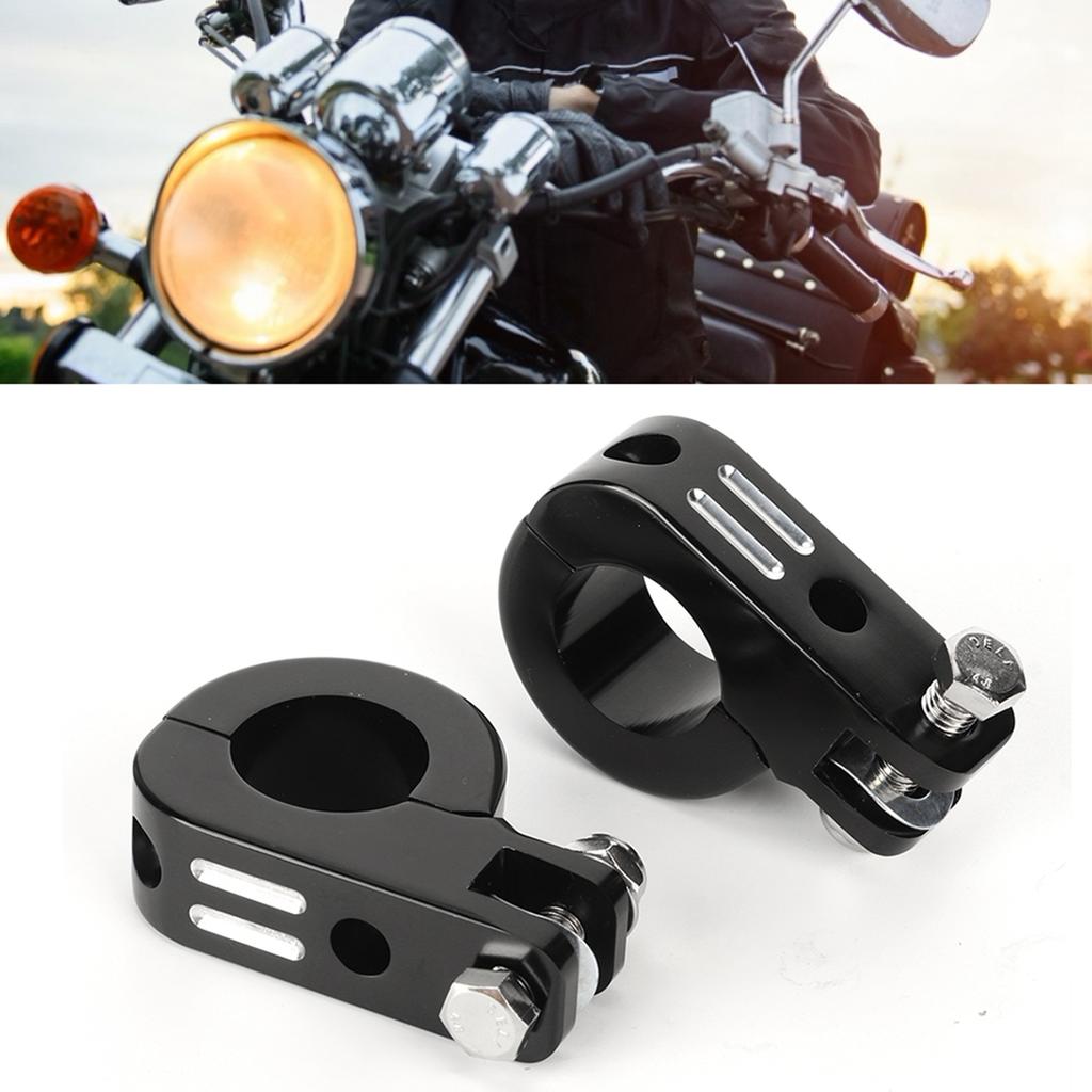 Pair of 32mm 1.25in Foot Peg Mounting Clamp Motorcycle Footrest Bracket Fit for Honda Silver and Black