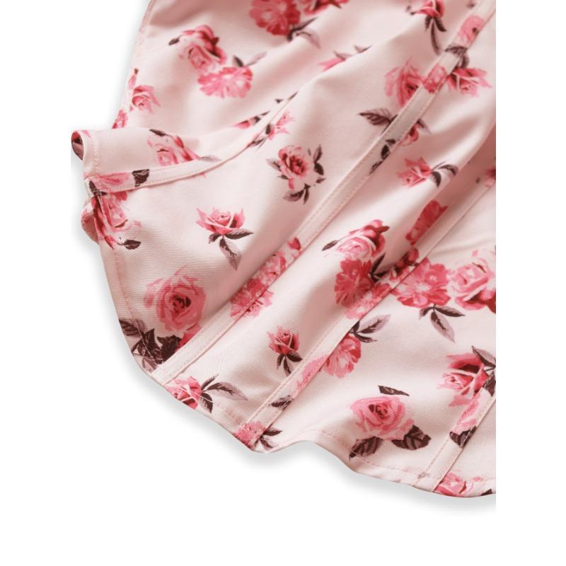 Haut Court Imprimé, Haut Plissé en Mousseline de Soie à Col Carré pour Femme Hot Girl