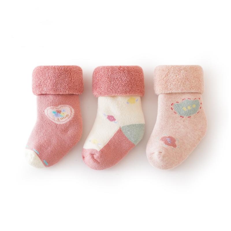 

3pairs/set Winter Socks Warm Thick Baby Girls Boys Socks Newborn Kids Sock Terry Anti Slip for Infant Cartoon Children Clothes Accessories XL