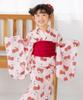 Hello Kitty Kids Yukata Set for Heko SANRIO [chil2] Girls, 3-Piece Set, Sundress, One-Piece, Obi, 100% Cotton, 51550701-02-140PI