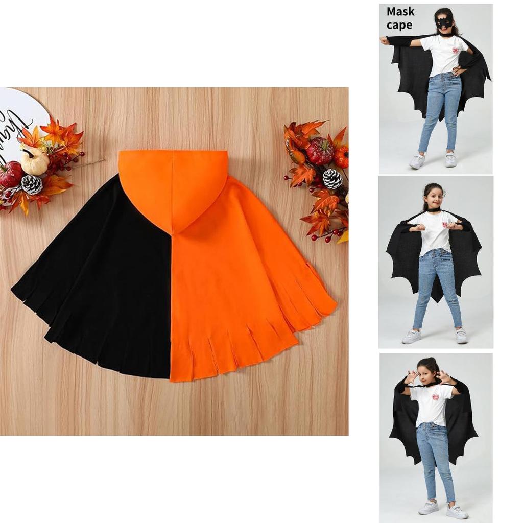 Halloween Kids Costume Pumpkin Bat Cloak Cosplay With Polyester Material For Holiday Party