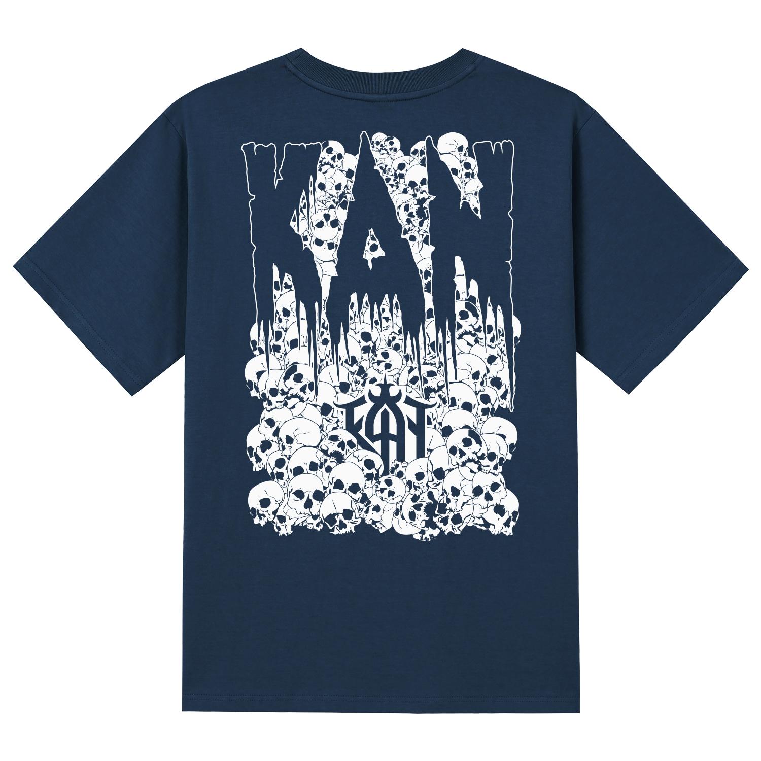 Khan 6312 Ktn0093 Dark Skull Short Sleeve T-Shirt - Navy Navy/S