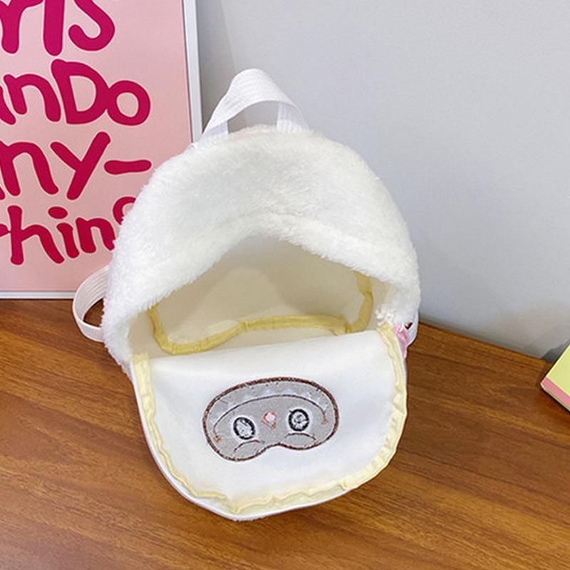 Cartoon Labubu Lovely Plush Backpack Girl Heart Large Capacity Outward Commuting Shoulders Bag Kids Birthday Gift