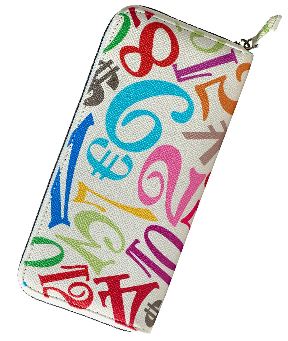 

[Frank Miura] Round Zipper Long Wallet for Men and Women - Big Money (Rainbow White)