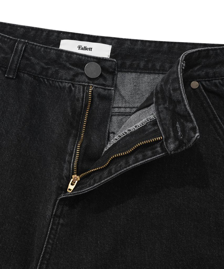 FALLETT Hand Brush Denim Pants Black