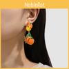 Playful And Fun Alloy Pumpkin Earrings With Cartoon Design For Halloween Celebrations Women For