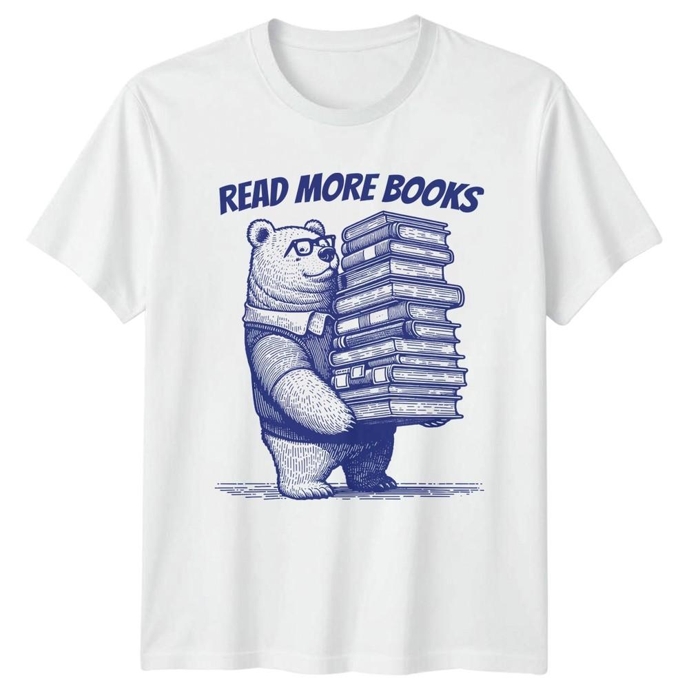 Read More Books TShirt Bookworm Bear Reading Literature Birthday Gift S