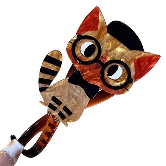 Girls Hair Clips Cartoon Cat Decor Twist Hair Claw Back Head Crab Holder Women Hair Styling Tool Hair Accessories