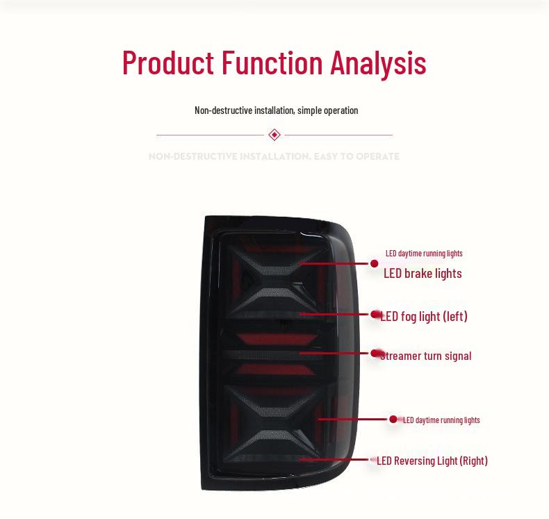 LED Sequential Turn Signal Taillight for 2008-2020 Volkswagen Amarok Pickup