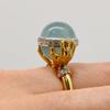 Neuer Goldener Mittelalterring, Handauflage Leuchtender Stein Schmuck für Frauen.