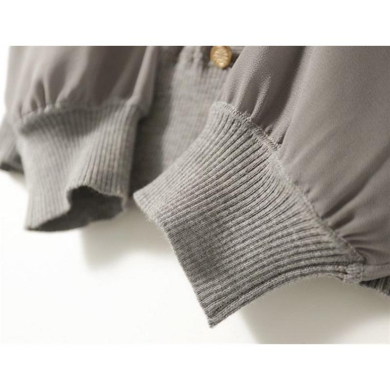 Fashionable Knitted Women's Autumn Wear Micro Transparent V-neck Long Sleeved Top T-Shirts Women’s