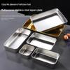 Stainless Steel Rectangular Serving Tray with Transparent Lid