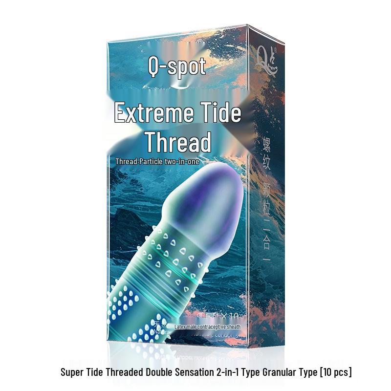 Q Point Thorn Set: Erotic Couples' Condoms with Large Particles, 2pcs/pack