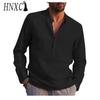 T-shirt a maniche lunghe in cotone HNXC Moda Uomo Camicia Larga Camicia Compassionevole Stampata