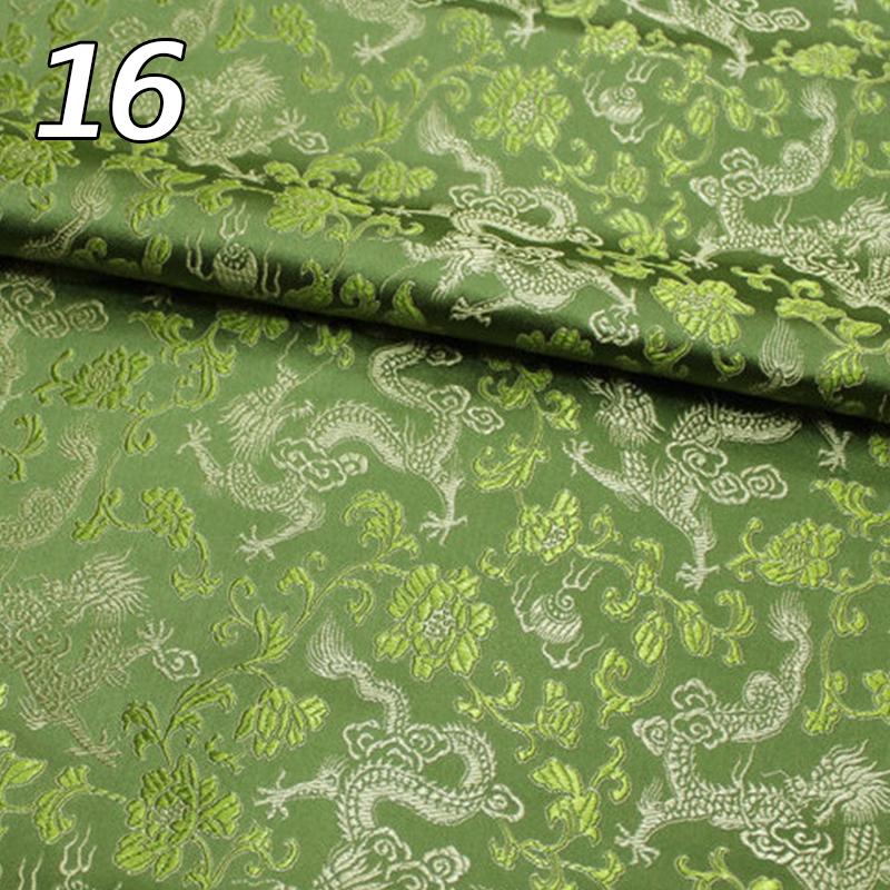 Chinese Traditional Embroidered Silk Brocade Dragon Pattern Fabric Tang Suit Hanfu Cheongsam Kid Wear Pillow Decoration Handmade