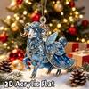 2D Flat Goat Hanging Ornament Christmas Tree Car Rearview Mirror Decoration Hanging Mascot Pendant Home Decoration